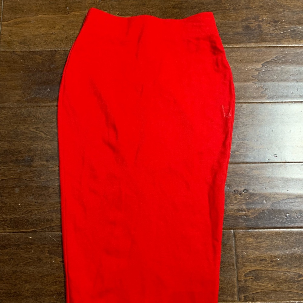Red pen skirt